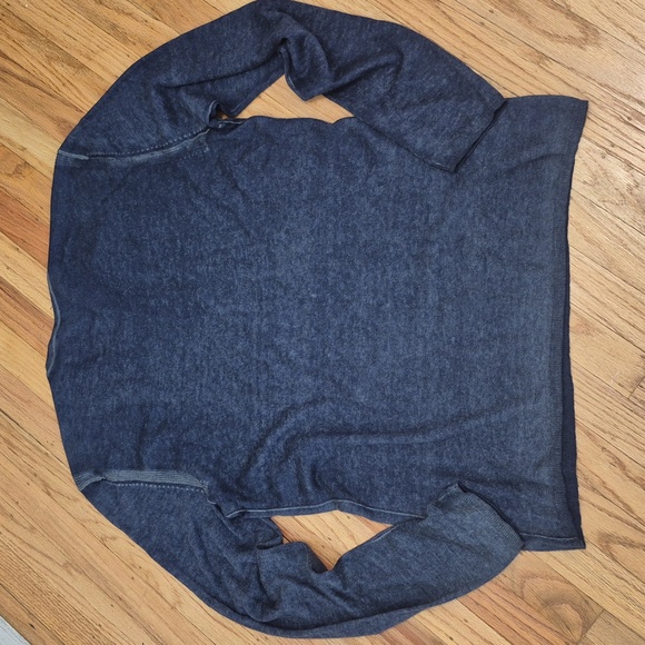 NWOT John Varvatos Artisan Pete Crew Silk Cashmere Blend Sweater Sz L Navy Blue - Picture 8 of 12